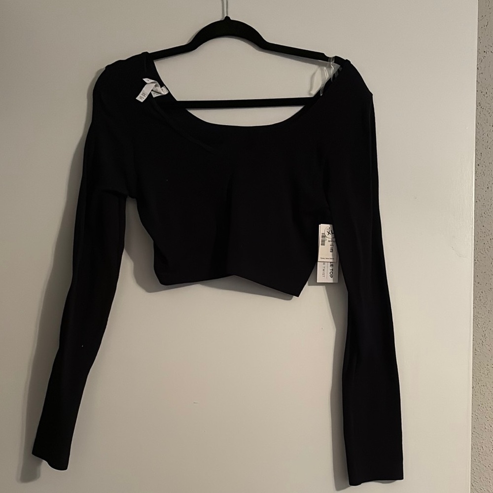 Aeropostale Black Long Sleeve Cut Out Bodysuit